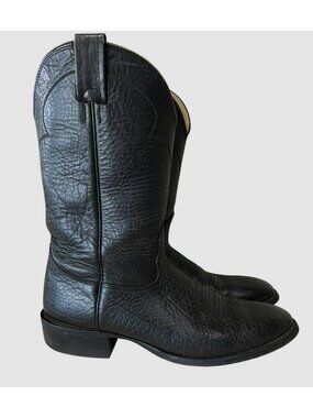 Vintage Nocona Boots Men’s 10.5 Black Leather Cowboy Western Boots Made in USA